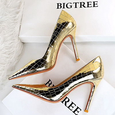 BIGTREE Cipele Ženske cipele s metalnim kamenim uzorkom Visokokvalitetne cipele za vjenčanje na visoke potpetice Stiletto Luksuzne seksi cipele za bankete 2023.