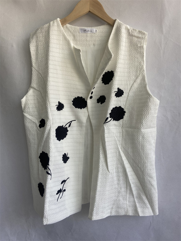 Ženski prsluk O-izrez, cvjetni prsluk bez rukava, vez, vintage široke majice bez rukava, korejske temperamentne majice Chalecos Para Mujer