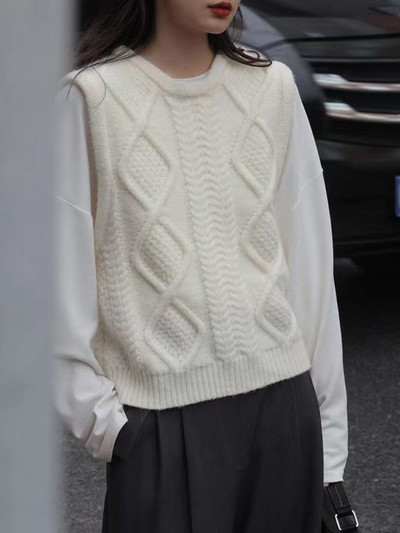 Pulover Veste Femei Design Pur De bază Simplu Tender All-match Timp liber Toamna Ulzzang Studenți Tricoturi de modă Imbracaminte de stradă retro