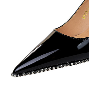 BIGTREE Παπούτσια 2023 New Rivet Women Pumps Μεταλλικές χάντρες Ψηλοτάκουνα Stiletto Πολυτελή γόβες Kitten Sexy Party Shoes Plus Size 42 43