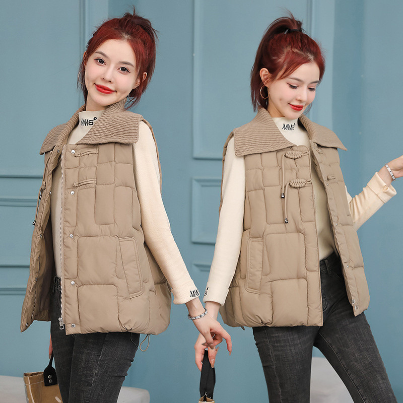 2023 Φθινόπωρο Χειμώνας Γυναικείο πέτο Βαμβακερό γιλέκο Ζεστό γυναικείο αμάνικο τζάκετ Φοιτητικό παλτό Γιλέκα Γυναικείο γιλέκο Chaleco Mujer