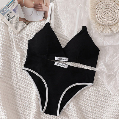 Komplet grudnjaka od 2 komada, seksi gaćice, gaćice niskog struka, bežični grudnjak bez leđa, donje rublje, grudnjak, ženski pamučni donji rublje