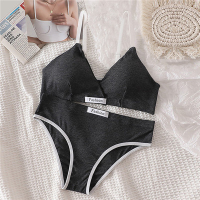 Komplet grudnjaka od 2 komada, seksi gaćice, gaćice niskog struka, bežični grudnjak bez leđa, donje rublje, grudnjak, ženski pamučni donji rublje
