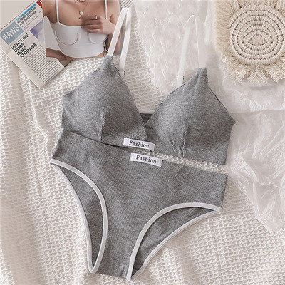 Komplet grudnjaka od 2 komada, seksi gaćice, gaćice niskog struka, bežični grudnjak bez leđa, donje rublje, grudnjak, ženski pamučni donji rublje
