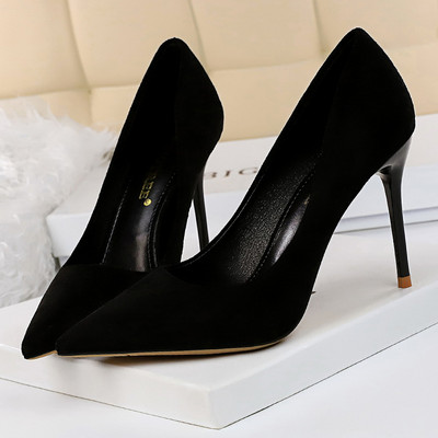 BIGTREE Pantofi Femei Tocuri 9 Cm Toc de piele intoarsa femei Pompi varf ascutit Toc inalt Stiletto Pantofi de petrecere Pantofi de nunta la moda Marime mare 43