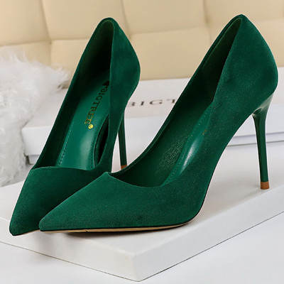 BIGTREE Pantofi Femei Tocuri 9 Cm Toc de piele intoarsa femei Pompi varf ascutit Toc inalt Stiletto Pantofi de petrecere Pantofi de nunta la moda Marime mare 43