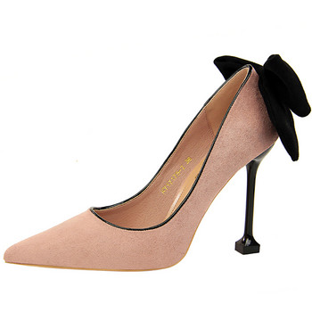 BIGTREE Παπούτσια Bowknot Γυναικεία Pumps Stiletto Ψηλοτάκουνα Suede Γυναικεία Παπούτσια Μόδα Γαμήλια παπούτσια Designer Νέες μυτερές γυναικείες γόβες