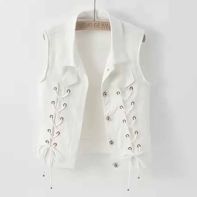 2023, primăvară, toamnă, vestă de blugi pentru femei, vestă, vestă, albă, neagră, pentru femei, jachetă scurtă, fără mâneci, haină pentru femei, S-5XL