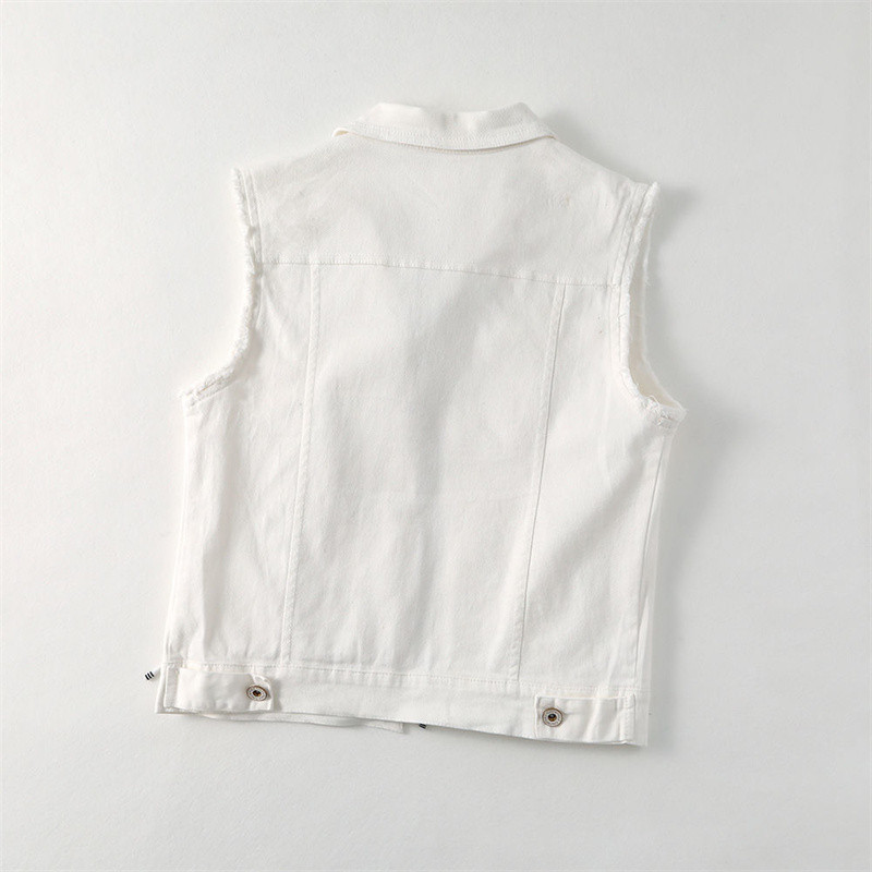 2023, primăvară, toamnă, vestă de blugi pentru femei, vestă, vestă, albă, neagră, pentru femei, jachetă scurtă, fără mâneci, haină pentru femei, S-5XL