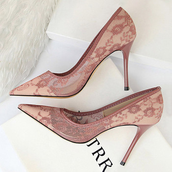 BIGTREE Παπούτσια Mesh Hollow Lace Woman Pumps 2023 Άνοιξη Γυναικείες γόβες Σέξι παπούτσια για πάρτι Λεπτές γόβες στιλέτο Γυναικεία παπούτσια 6 χρώματος