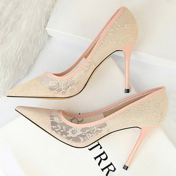 BIGTREE Παπούτσια Mesh Hollow Lace Woman Pumps 2023 Άνοιξη Γυναικείες γόβες Σέξι παπούτσια για πάρτι Λεπτές γόβες στιλέτο Γυναικεία παπούτσια 6 χρώματος