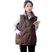 2022. Nova ženska stojeća kragna, kratka, pamučno podstavljena jakna svijetlih boja, ženski zimski prsluk, prsluk, prsluk Chaleco Mujer