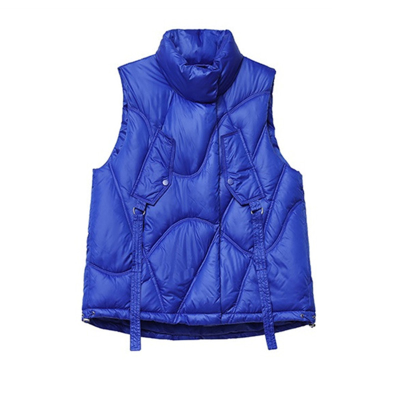 2022. Nova ženska stojeća kragna, kratka, pamučno podstavljena jakna svijetlih boja, ženski zimski prsluk, prsluk, prsluk Chaleco Mujer