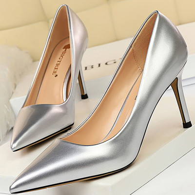 BIGTREE Cipele Sjajna lakirana koža Ženske salonke Profesionalne OL visoke potpetice Ženske cipele na stileto Velika veličina 43 Raznolike pete