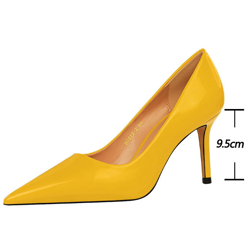 BIGTREE Cipele Sjajna lakirana koža Ženske salonke Profesionalne OL visoke potpetice Ženske cipele na stileto Velika veličina 43 Raznolike pete