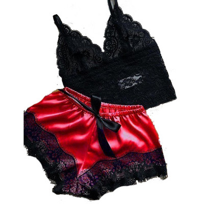 1 set de damă sexy de modă ocazional dantelă lenjerie de dormit lenjerie topuri set de pantaloni scurți pijamale erotic babydoll lenjerie de noapte lenjerie de corp nou
