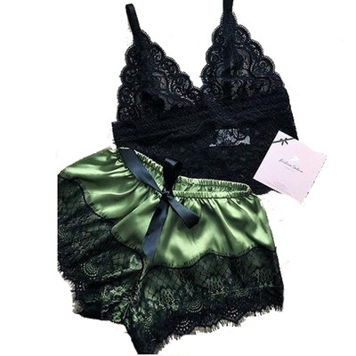 1 set de damă sexy de modă ocazional dantelă lenjerie de dormit lenjerie topuri set de pantaloni scurți pijamale erotic babydoll lenjerie de noapte lenjerie de corp nou