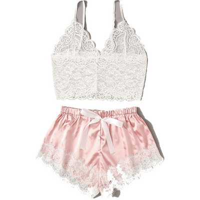 1 set de damă sexy de modă ocazional dantelă lenjerie de dormit lenjerie topuri set de pantaloni scurți pijamale erotic babydoll lenjerie de noapte lenjerie de corp nou