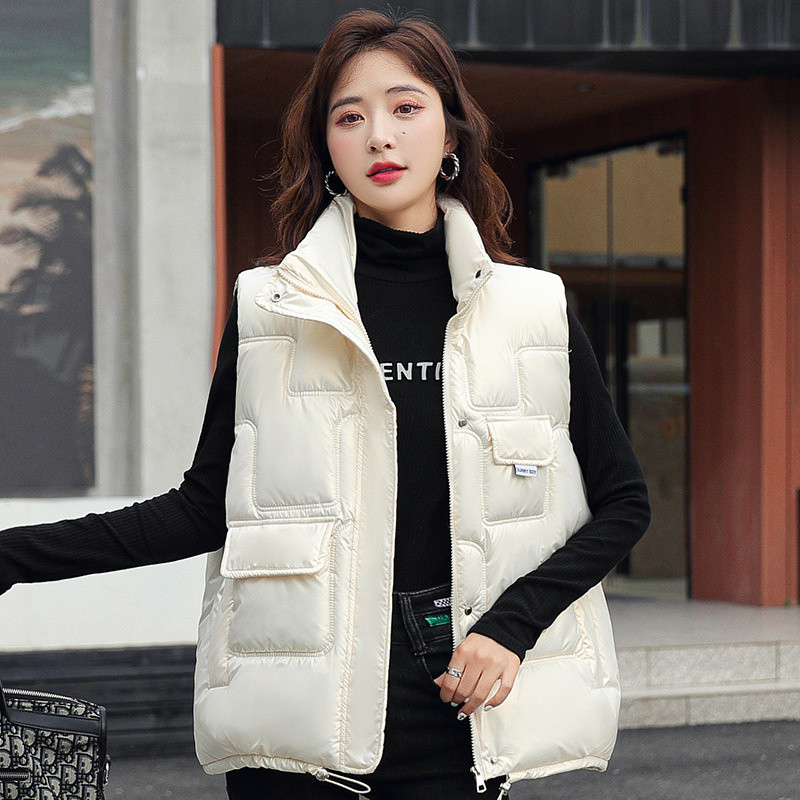 Ženski donji pamučni kaput prsluk 2023. Nova korejska široka vanjska odjeća Prsluk sa stojećim ovratnikom bez rukava Ženski kaput