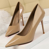 BIGTREE Παπούτσια Fashion Woman Pumps Δερμάτινα λουστρίνια Ψηλοτάκουνα Γόβες στιλέτο Επάγγελμα OL Παπούτσια γραφείου Sexy Heels Plus Size 43