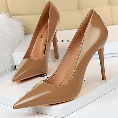 BIGTREE Παπούτσια Fashion Woman Pumps Δερμάτινα λουστρίνια Ψηλοτάκουνα Γόβες στιλέτο Επάγγελμα OL Παπούτσια γραφείου Sexy Heels Plus Size 43