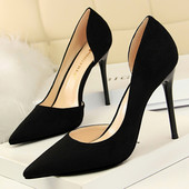 BIGTREE Pantofi din piele intoarsa pantofi femei cu capat ascutit tocuri inalte pantofi sexy de petrecere tocuri stiletto 10,5 cm pantofi femei cu toc inalt clasic