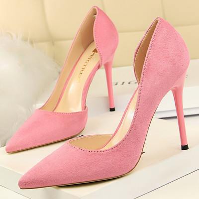 BIGTREE Pantofi din piele intoarsa pantofi femei cu capat ascutit tocuri inalte pantofi sexy de petrecere tocuri stiletto 10,5 cm pantofi femei cu toc inalt clasic