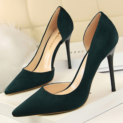 BIGTREE Pantofi din piele intoarsa pantofi femei cu capat ascutit tocuri inalte pantofi sexy de petrecere tocuri stiletto 10,5 cm pantofi femei cu toc inalt clasic