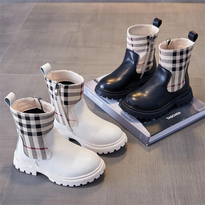 botas vaikiški batai 2023 m. rudens/žiemos britiški batai klasikiniai kulkšnies batai madingi vaikiški batai mergaičių batų tendencija Big Boy bootines