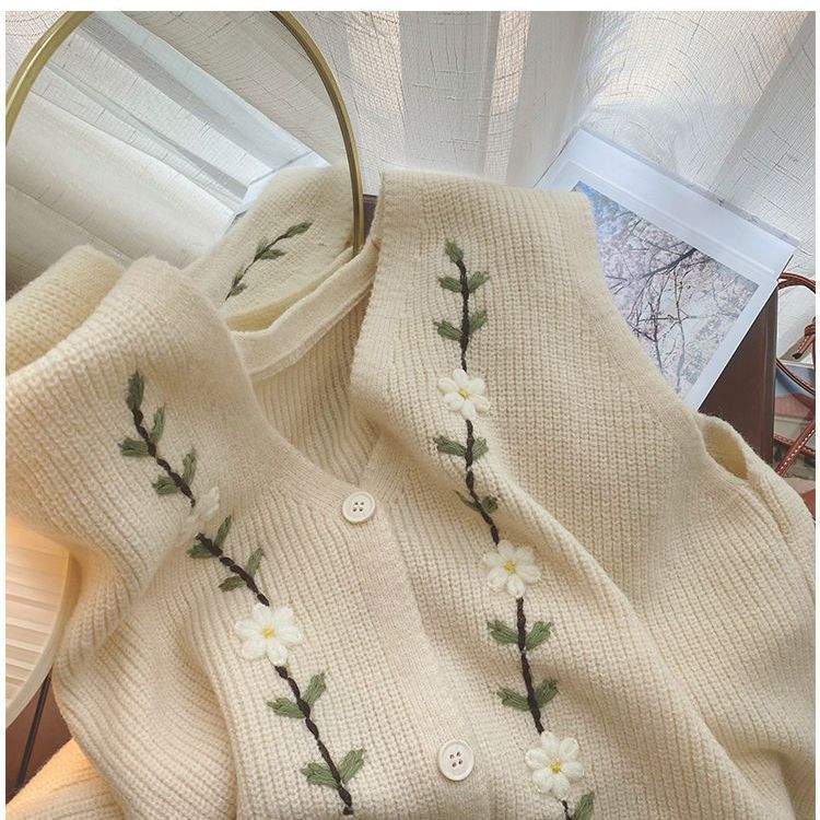 Jarná zimná dámska vesta, pletený kardigan, bez rukávov, vintage vesta, kórejská móda, pletený sveter s háčikom a kvetinovým vzorom H65