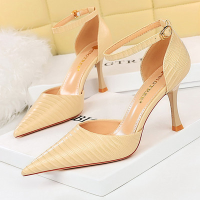 Retro drveno zrno Ženske cipele Modne cipele s mačićima Ljetne ženske sandale Lakirane ženske cipele srednje pete Ležerne cipele