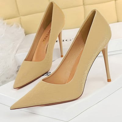 BIGTREE Batai Retro Moteriški Pumps 2023 Nauji Aukštakulniai Sexy Party Batai Stiletto kulniukai 10 cm smailūs pirštai pompos moteriškos plius 43 dydis