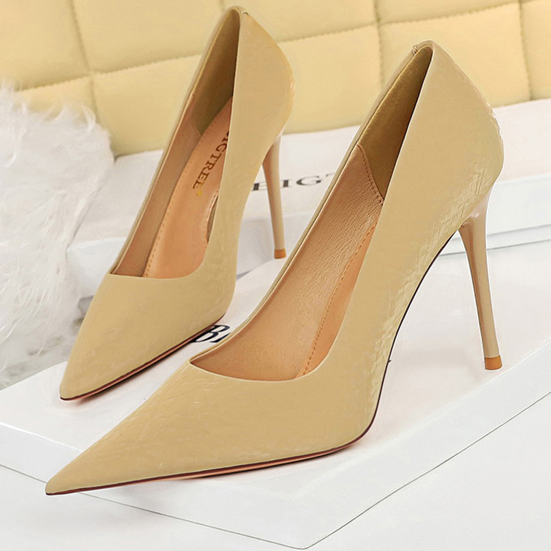 BIGTREE Batai Retro Moteriški Pumps 2023 Nauji Aukštakulniai Sexy Party Batai Stiletto kulniukai 10 cm smailūs pirštai pompos moteriškos plius 43 dydis