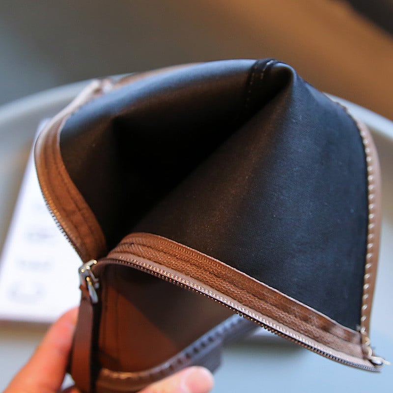 Vaikiški odiniai batai mergaitėms Paprasti klasikiniai madingi batai vaikams iki kelių Medvilninė nugara Užtrauktukas Ilgas Motociklas Žiema Naujas