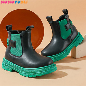 2023 Пролет Есен Детски обувки за момичета Универсални водоустойчиви детски кожени обувки Модни къси ботуши Боти до глезена в британски стил