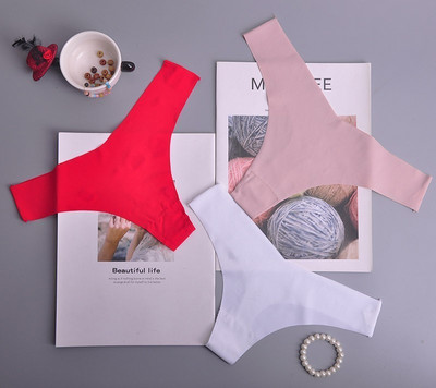 Hot Silk Sexy Femei Thongs G string Chiloți fără sudură Lenjerie de corp feminin Tanga Chiloți Low-Rise Lenjerie Chiloți Intimates 3 buc ac125