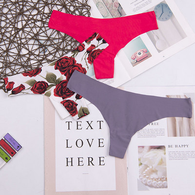 Hot Silk Sexy Femei Thongs G string Chiloți fără sudură Lenjerie de corp feminin Tanga Chiloți Low-Rise Lenjerie Chiloți Intimates 3 buc ac125