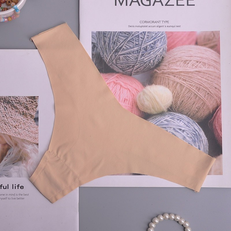 Hot Silk Sexy Femei Thongs G string Chiloți fără sudură Lenjerie de corp feminin Tanga Chiloți Low-Rise Lenjerie Chiloți Intimates 3 buc ac125