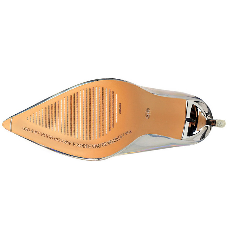 2023 femei 10,5 cm tocuri înalte albastru verde Valentine pantofi de lux lucios stripper Stiletto nunta mireasa fetiș pantofi plus 43