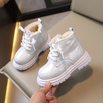 Νήπιες χειμερινές παιδικές μπότες Glitter με χοντρό φερμουάρ, αντιολισθητικό Παιδικό κοντό μποτάκι Unisex μοντέρνο 21-30 αγόρια για κορίτσια