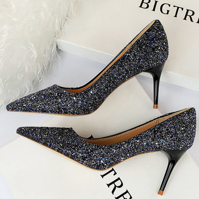 BIGTREE Batai Moteriški Pumps Bling blizgučiai Aukštakulniai Madingi Moteriški Kulnai Stiletto Gold Sliver Vestuviniai Batai Kitten Heels Batai