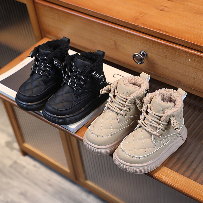 2023 m. tendencijų mados žiemos Martin batai mergaitėms Rudeniniai langiniai PU odiniai sniego batai Stori šilti pliušiniai laisvalaikio batai vaikams