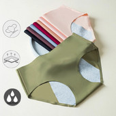 Nova M-3XL veličina Ice Silk Solid Apsorbira malu količinu fiziološkog razdoblja Ne curi Menstrualne ženske gaćice Donje rublje Breifs