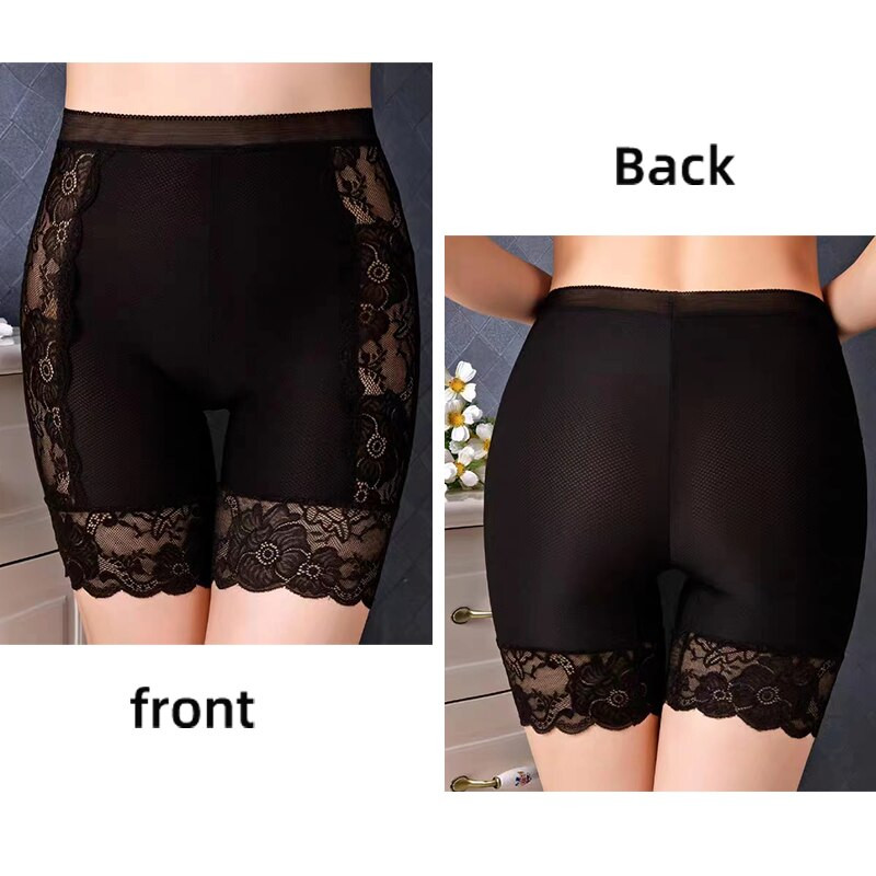 Moteriškos nėriniuotos kelnaitės su aukštu juosmeniu Apsauginės kelnaitės, neryškios apatiniai drabužiai L XL XXL juodos odos baltos seksualios korsetinės kelnės