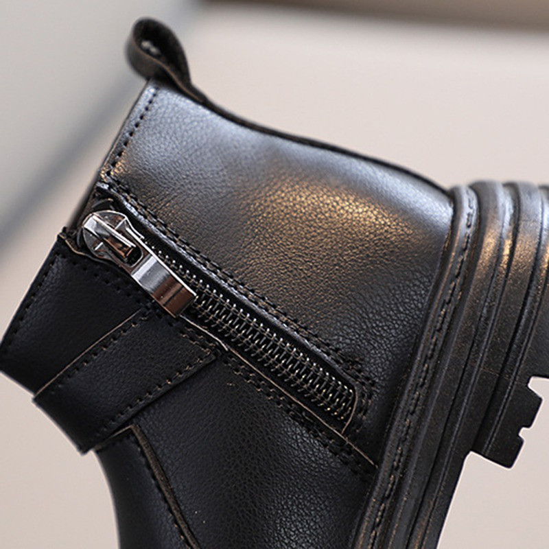 Toamnă Iarnă Fete Copii Cizme Cu fund moale din cauciuc Nou-născut Băieți Fete Cizme sport Fermoar piele Casual Pantofi de zăpadă calduri