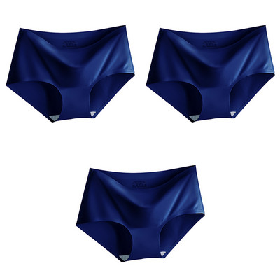 3Pcs/Set Bešavne gaćice od ledene svile za žene Intimne udobne gaćice velike veličine srednjeg struka M-XXL donje rublje u više boja