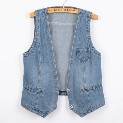 Veste din denim femei, primăvară vară, ocazional, jachetă de cowboy fără mâneci, veste largi supradimensionate, îmbrăcăminte pentru femei, Chaleco Mujer 6XL