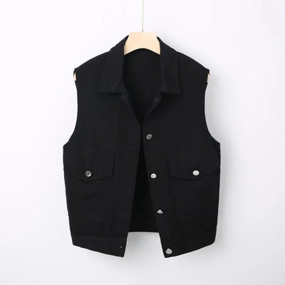 Veste din denim femei, primăvară vară, ocazional, jachetă de cowboy fără mâneci, veste largi supradimensionate, îmbrăcăminte pentru femei, Chaleco Mujer 6XL