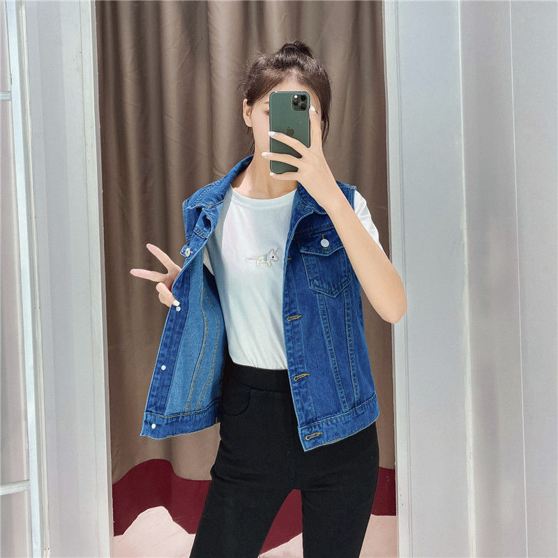 Veste din denim femei, primăvară vară, ocazional, jachetă de cowboy fără mâneci, veste largi supradimensionate, îmbrăcăminte pentru femei, Chaleco Mujer 6XL