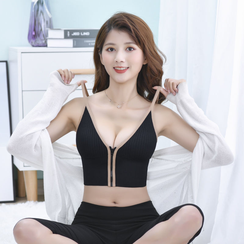 Ženski grudnjak Novi grudnjaci s patentnim zatvaračem sprijeda Sportski gornji dijelovi za teretanu Ženski fitness Udoban i prozračan bez ograničenja Crop Top